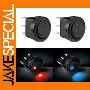 12V Waterproof Rocker Switch with LED Light