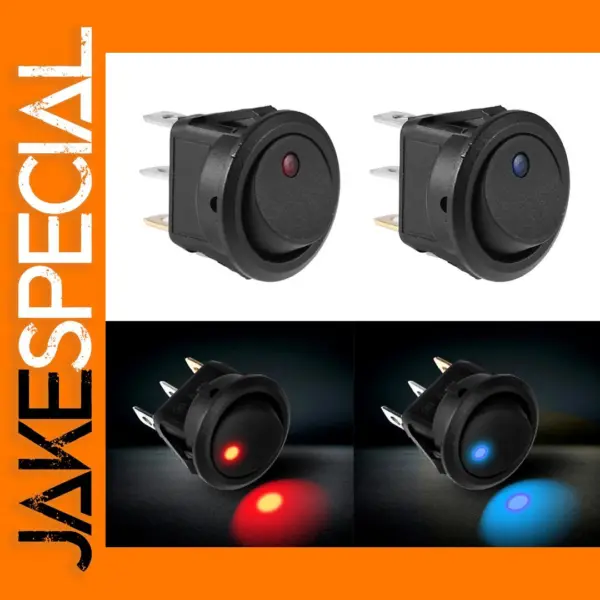 12V Waterproof Rocker Switch with LED Light