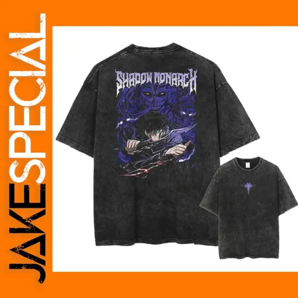 Vintage Washed Cotton Anime Graphic T-Shirt