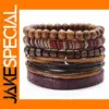 5 Pcs Leather Wrap Bracelets Set for All