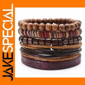 5 Pcs Leather Wrap Bracelets Set for All