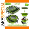 2PCS Foldable Silicone Colanders for Kitchen