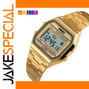 Men's Digital Sports Watch with Stainless Steel Band