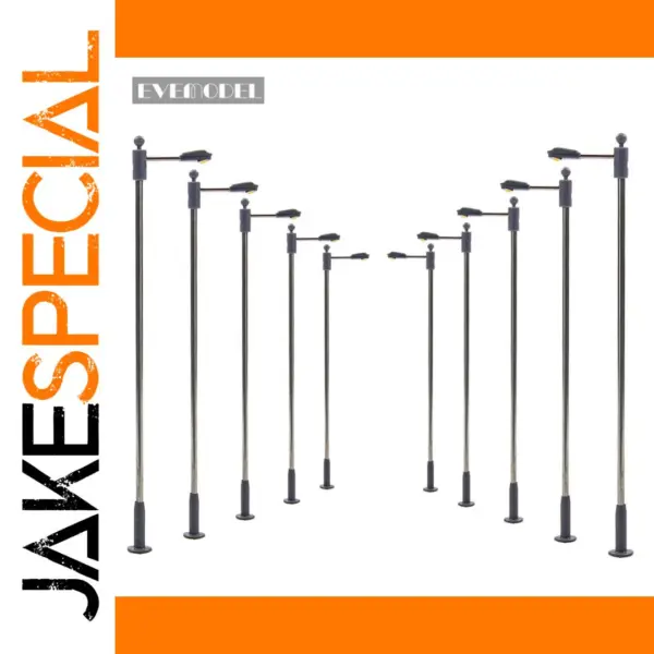 10pcs HO Scale 1:87 Metal Street Lights