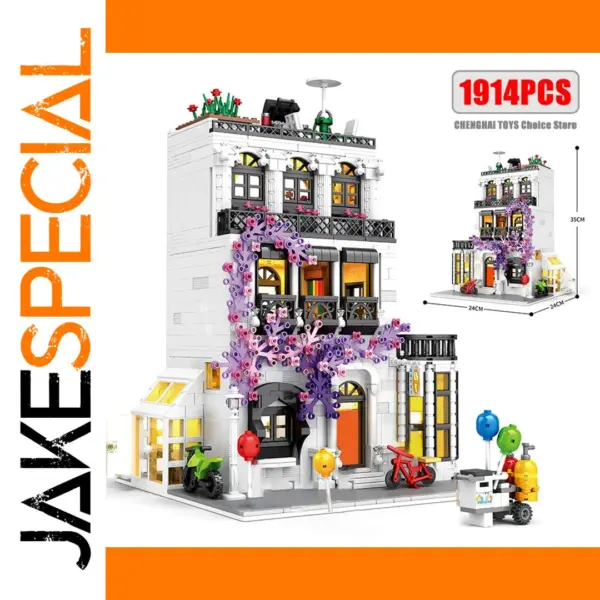 European Style Villa Building Blocks Model