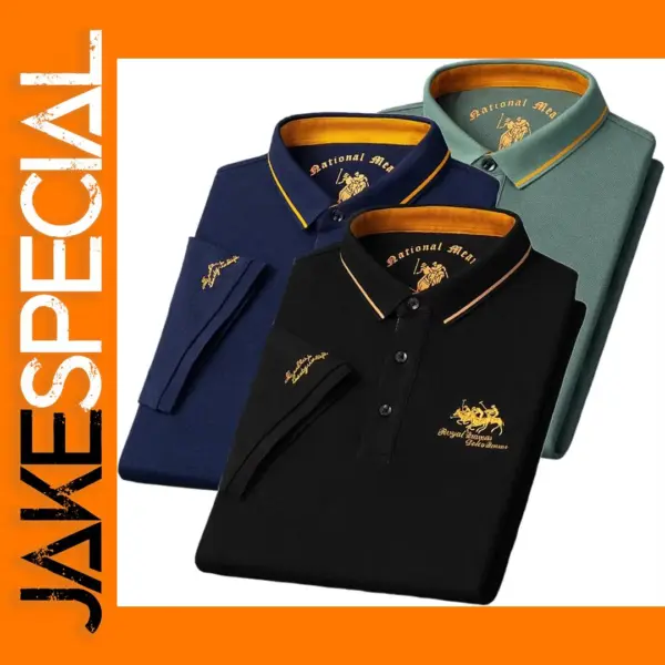 Men's Embroidered Short Sleeve Polo Shirt