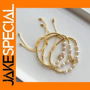 Natural Freshwater Pearl Heart Charm Bracelet