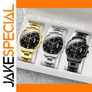 3pcs Men's Quartz Watch Set Casual Style