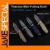 Mini Damascus Folding Knife D2 Steel EDC Tool