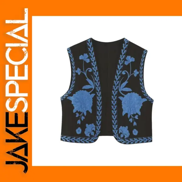 Vintage Floral Embroidered Women's Summer Vest