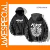 Vintage Washed Gothic Print Hoodie for Men