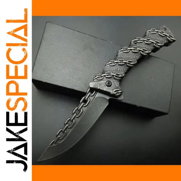Chain Handle Folding Knife - Stainless Steel