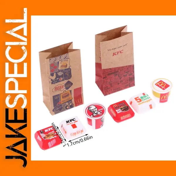 Miniature Fast Food Takeaway Model Set