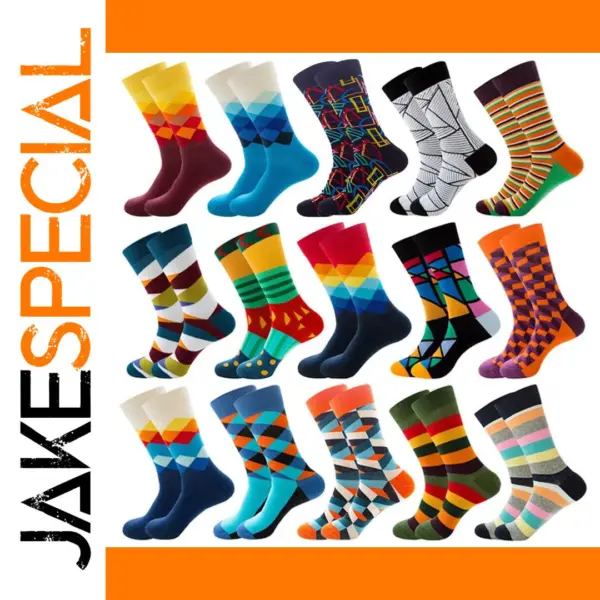 Men's Colorful Harajuku Striped Crew Socks