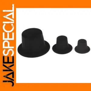 10Pcs Mini Black Hats for Dollhouse Decor