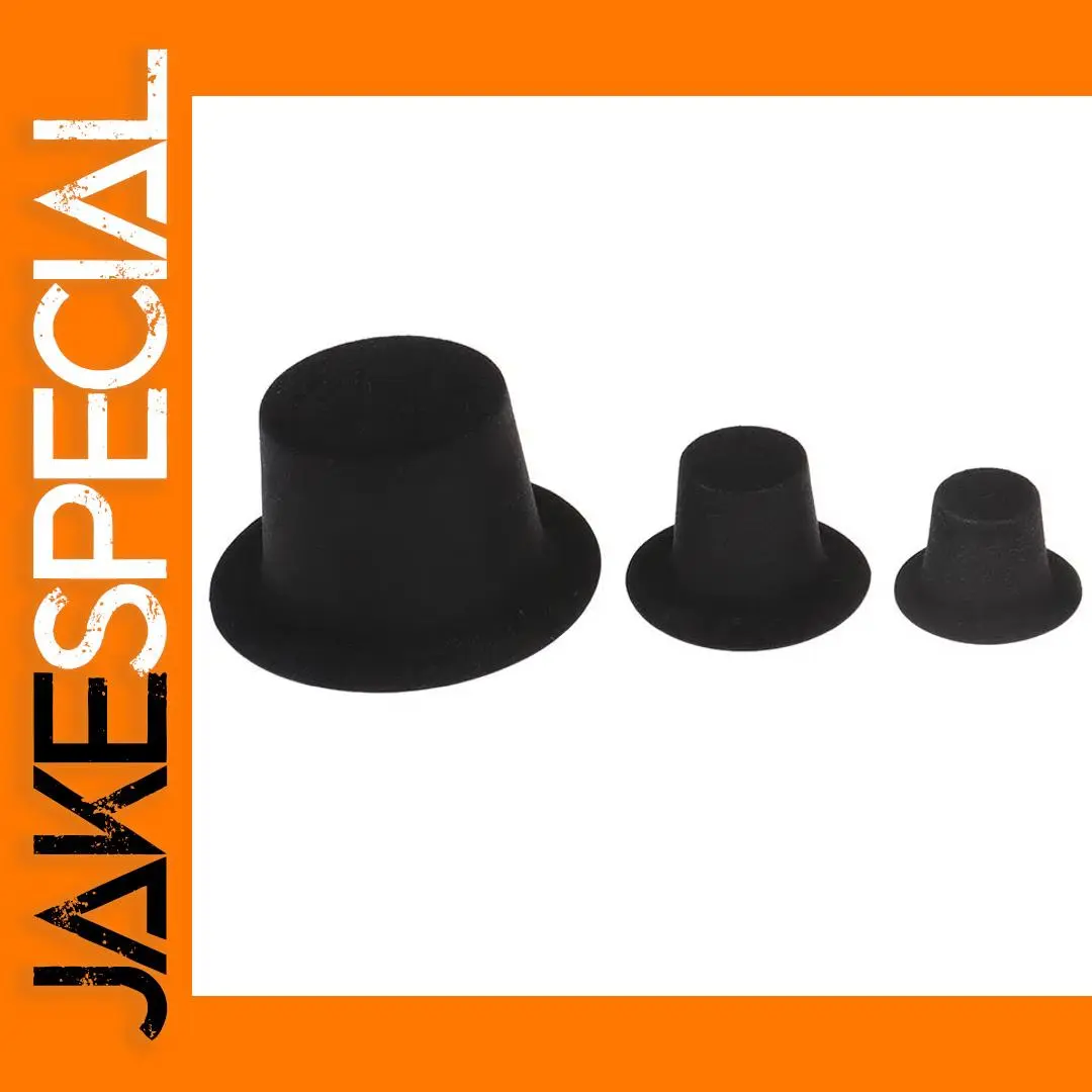 10Pcs Mini Black Hats for Dollhouse Decor 1 10Pcs Mini Black Hats for Dollhouse Decor