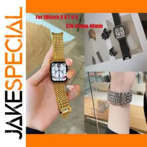 Luxury Stainless Steel Band for Apple Watch Series 10 9 8 7 6 SE 5 3 45mm