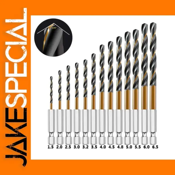13PCS Twist Drill Bit Set for Wood and Metal