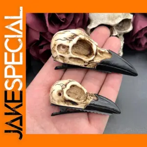Raven Skull Hair Clip - Gothic Hair Accessory