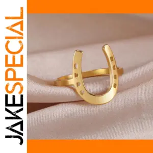 U-Shaped Horseshoe Stainless Steel Ring