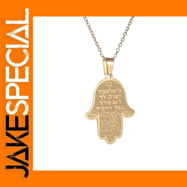 Stainless Steel Hamsa Hand Pendant Necklace