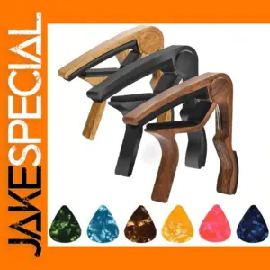 Zinc Alloy Guitar Capo with 5 Plectrums