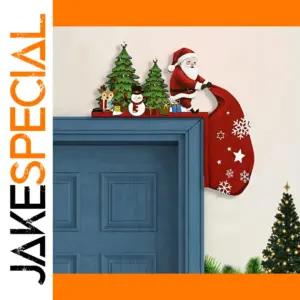 Antique Wooden Christmas Door Corner Decor