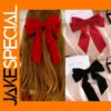 Vintage Black Large Velvet Bow Hair Clip