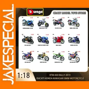 Bburago 1:18 KTM 450 Rally Diecast Motorcycle