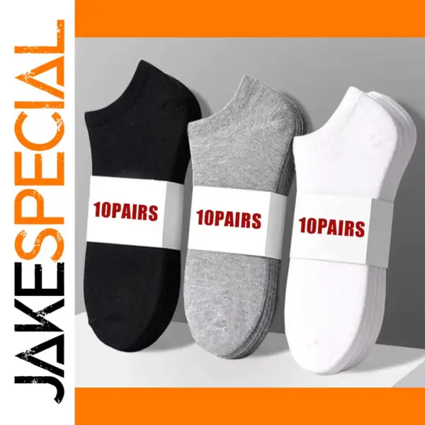 20Pcs Men's Thin Breathable Ankle Socks