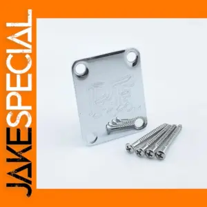 Chrome Neck Plate for Electric Guitars and Basses