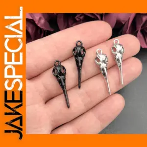 10pcs Raven Skull Charms for Jewelry Making