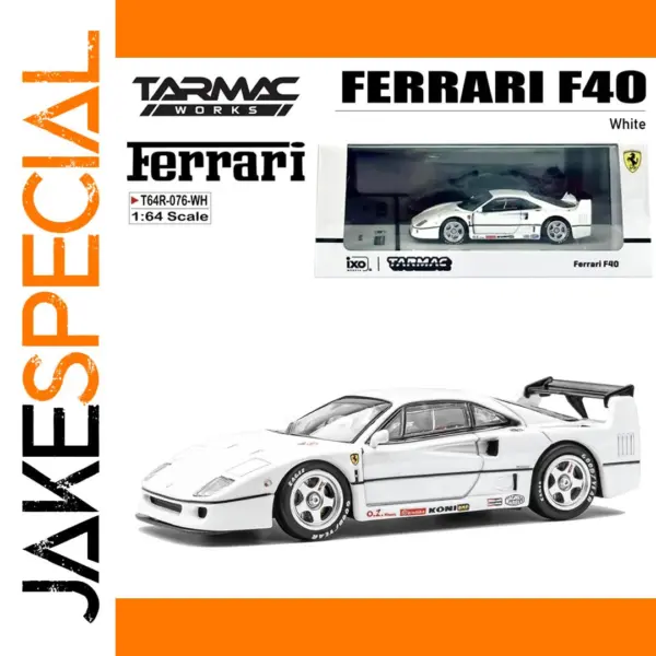 1/64 Ferrari F40 White Diecast Model Car