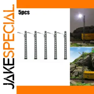 5-Pack H0 Model Railway LED Streetlights