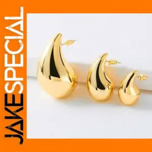 Gold Waterdrop Chunky Earrings for Women