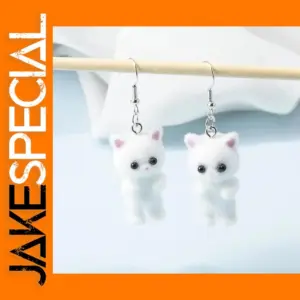 Cute 3D Cat Drop Earrings for Women