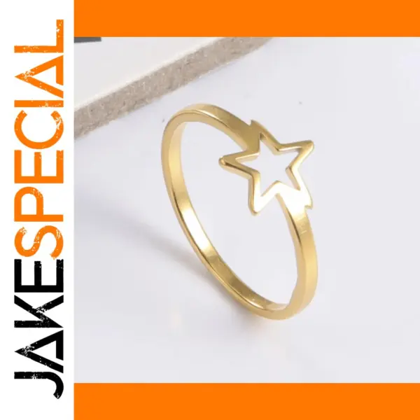 Five-Pointed Star Stainless Steel Women's Ring