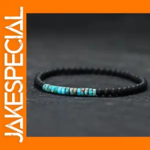 Unisex 4mm Emperor Onyx Bead Bracelet