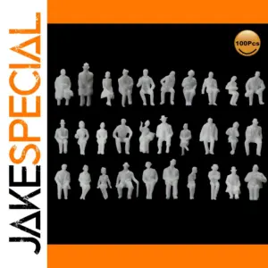 100 Unpainted HO Scale People Figures Set