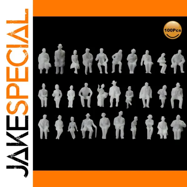 100 Unpainted HO Scale People Figures Set