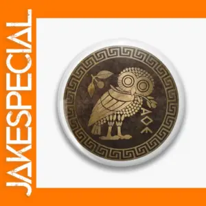 Athenian Owl Cartoon Soft Button Lapel Pin