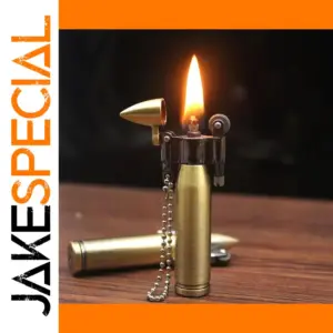 Retro Bullet Kerosene Lighter Keychain for Men