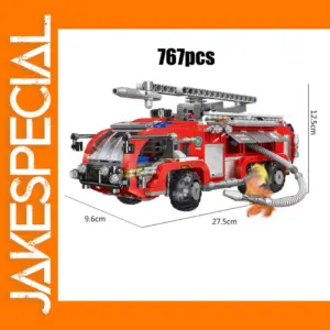 MOC Brick Set Fire Truck Building Model