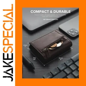 Men's RFID Card Wallet with Coin and Bill Compartments