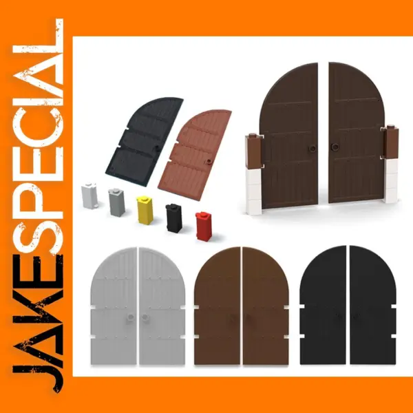 2PCS Curved Top Door Building Blocks