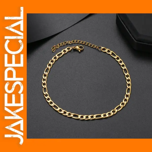 Stainless Steel Unisex Gold Anklet 20+5CM