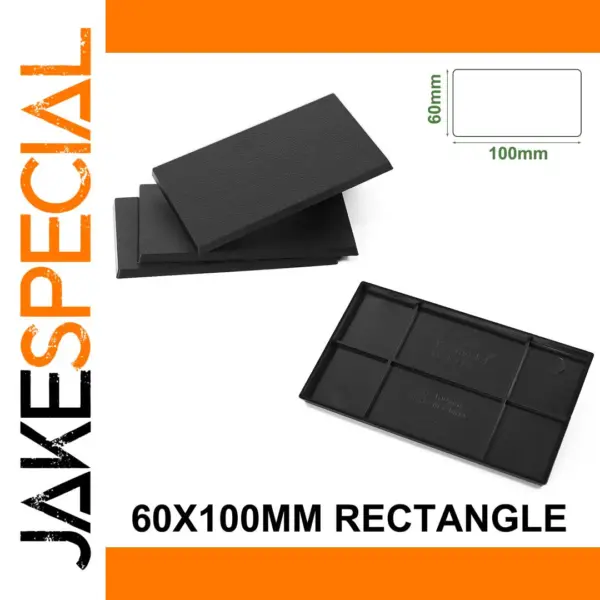 Evemodel 60x100mm Black Rectangle Bases Pack