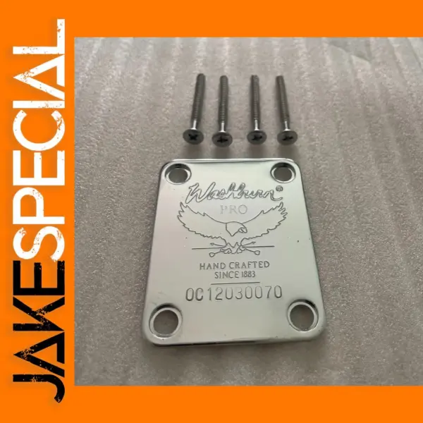 Chrome Metal Guitar Neck Plate with Screws