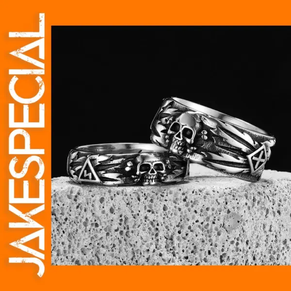 Punk Skull Stainless Steel Ring for Men