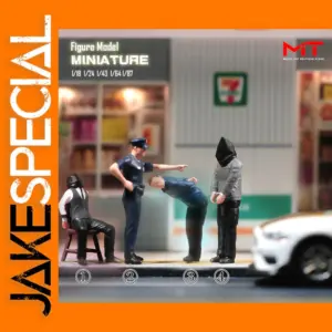 Miniature Police Scene Doll Figures Set